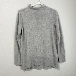 Banana Republic Italian Wool Cashmere Sweater Small Petite Gray Funnel Neck